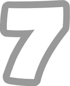 Grey math digit 5-07 seven
