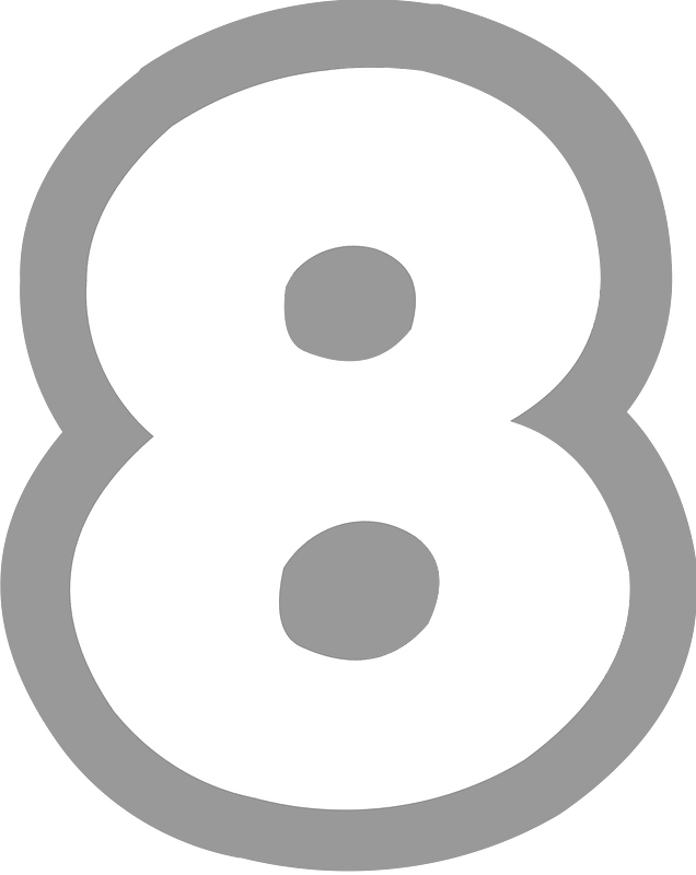 Grey math digit 5-08 eight