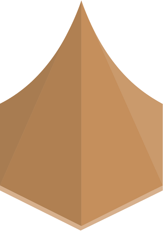 Brown hexagon tent