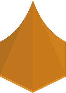 Orange hexagon tent