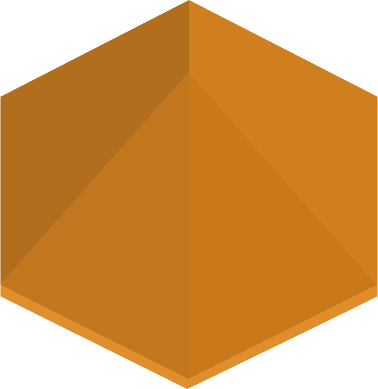Orange hexagon tent