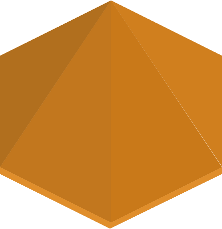 Orange hexagon tent