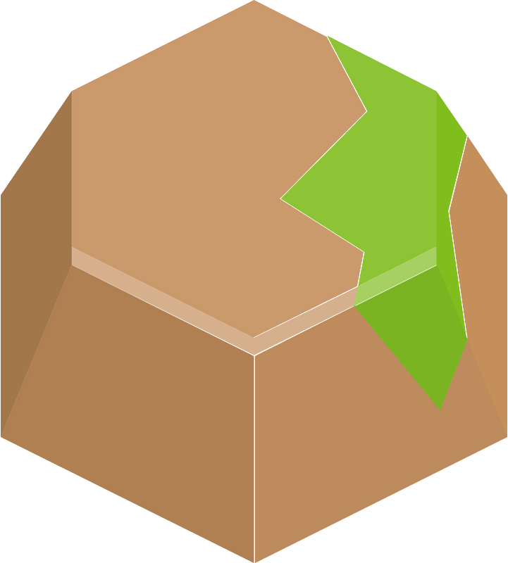 Brown green hexagon hills