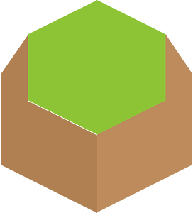 Brown green hexagon hills