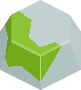 Grey green hexagon hills