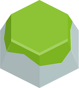 Grey green hexagon hills