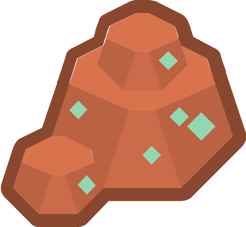 Red hexagon rocks