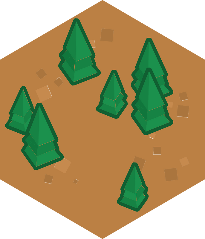 Hexagon brown land