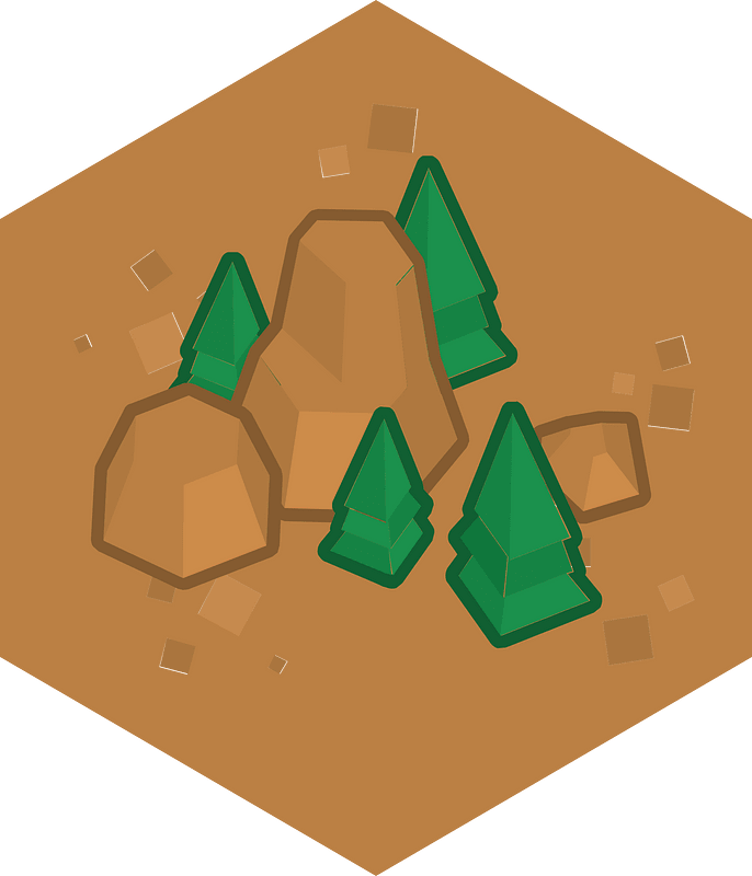 Hexagon brown land