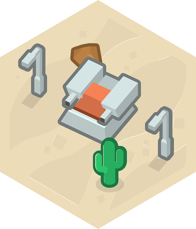 Hexagon built up beige land 01 turret