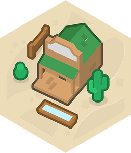 Hexagon built up beige land 02 plant