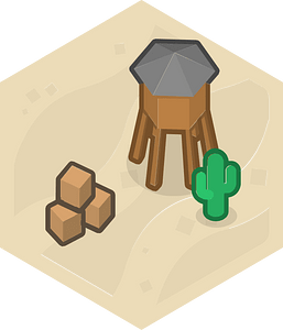 Hexagon built up beige land 05 tower