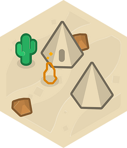 Hexagon built up beige land 08 tent