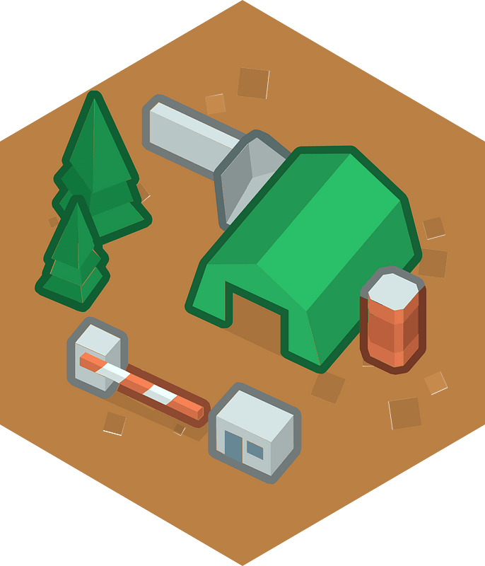 Hexagon built up brown land 01 camp