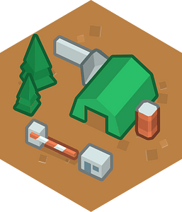 Hexagon built up brown land 01 camp