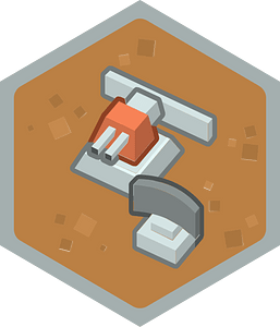 Hexagon built up brown land 04 turret