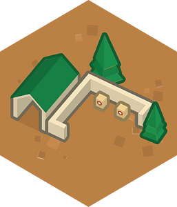 Hexagon built up brown land 06 farm
