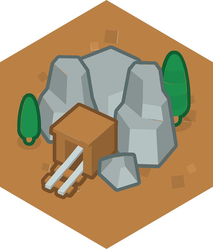Hexagon built up brown land 14 mine