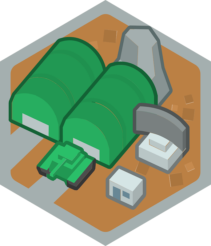 Hexagon built up brown land 15 plant
