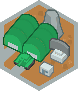 Hexagon built up brown land 15 plant