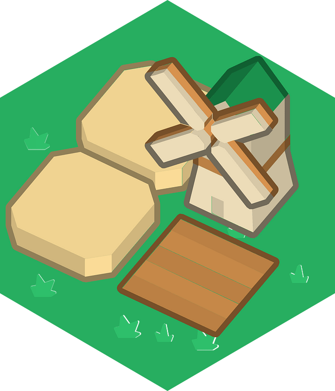 Hexagon built up green land 01 farm