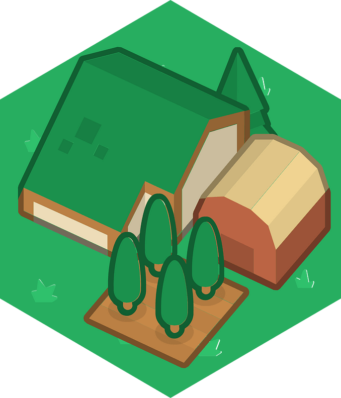 Hexagon built up green land 02 farm