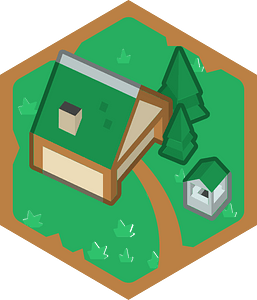 Hexagon built up green land 03 house