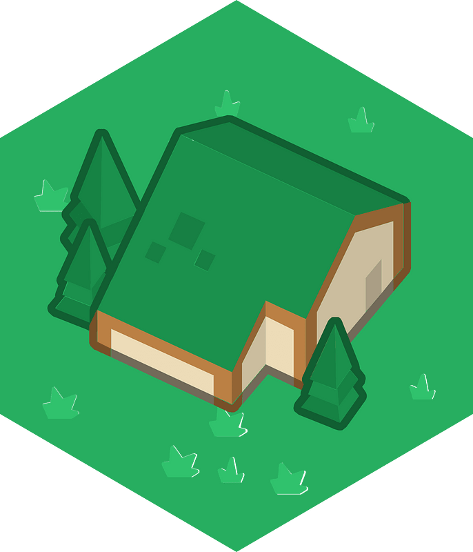 Hexagon built up green land 04 house