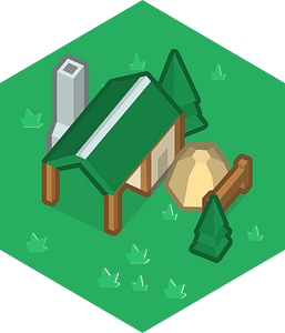 Hexagon built up green land 06 farm
