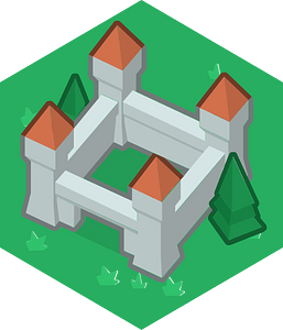Hexagon built up green land 08 castle