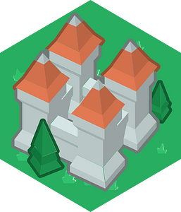 Hexagon built up green land 09 castle