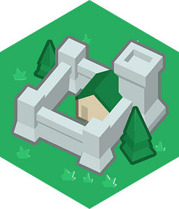 Hexagon built up green land 10 castle