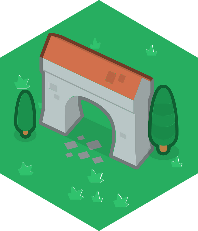 Hexagon built up green land 13 gate