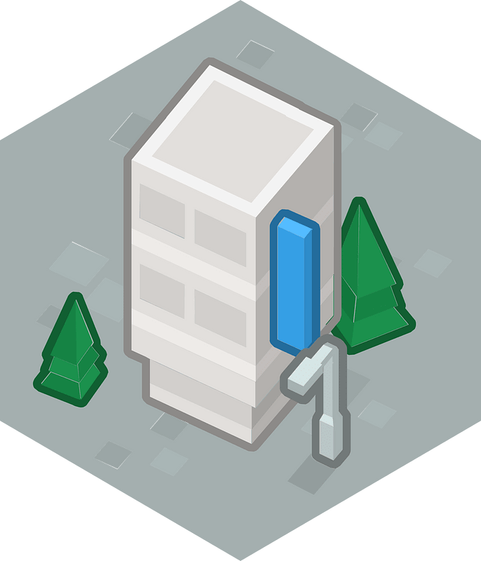 Hexagon built up grey land 02 house