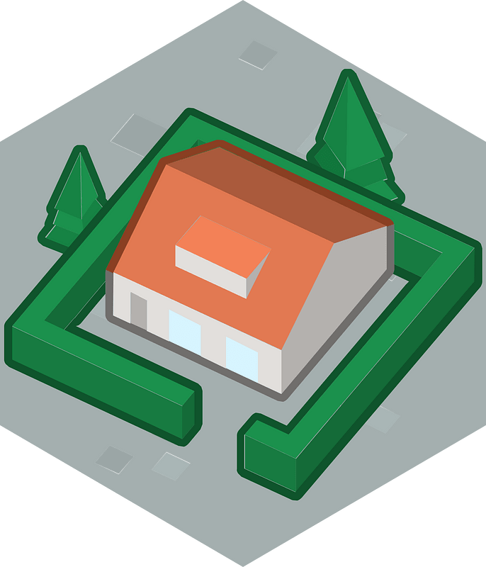 Hexagon built up grey land 04 house