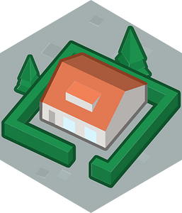Hexagon built up grey land 04 house