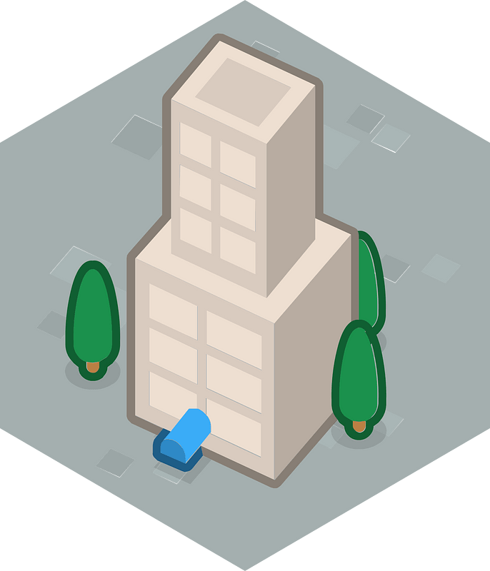 Hexagon built up grey land 10 skyscraper