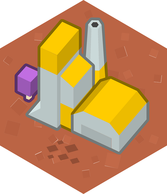 Hexagon built up red land 13 factory