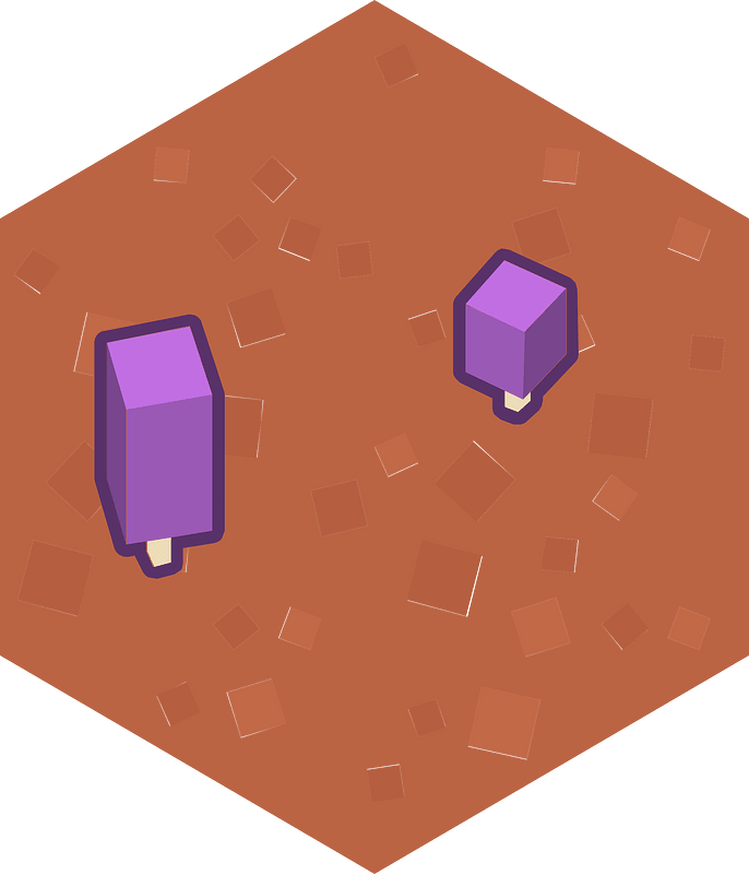 Hexagon red land