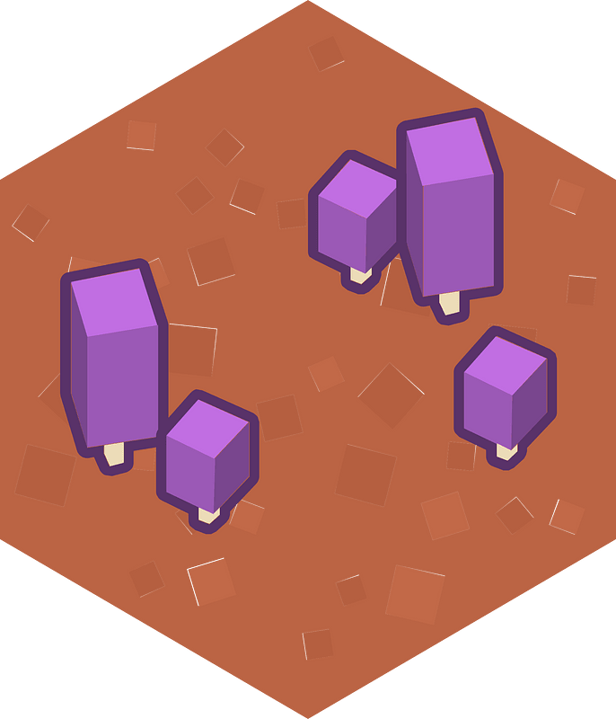 Hexagon red land