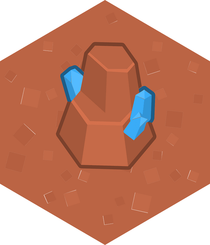 Hexagon red land