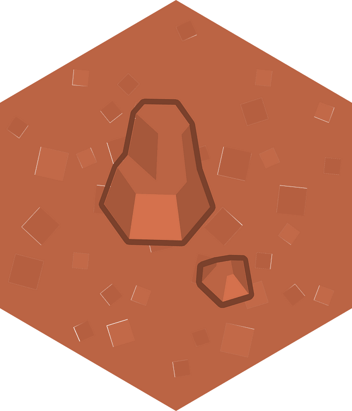 Hexagon red land