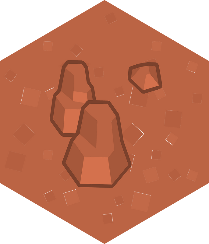 Hexagon red land