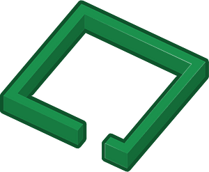 Green isometric building