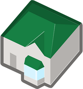 Green isometric building
