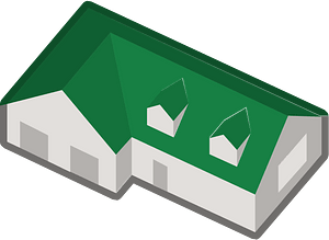 Green isometric building