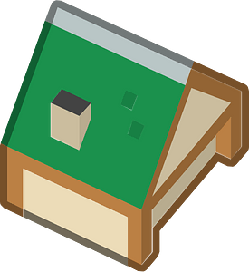 Green isometric building