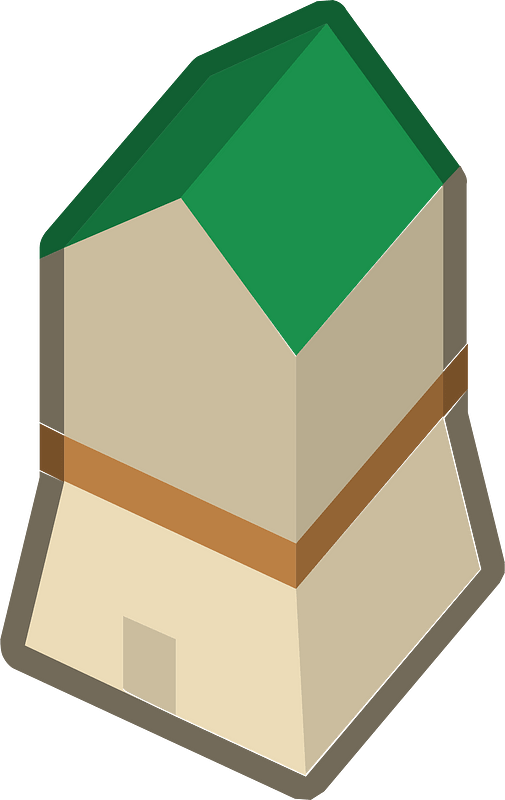 Green isometric building