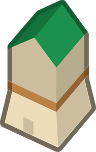 Green isometric building