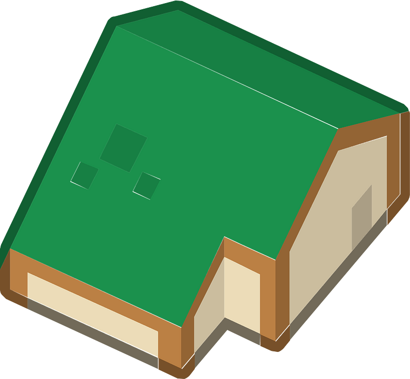 Green isometric building